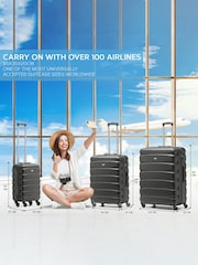 Barva oglja - Flight Knight Hardcase velik karirast; s karirastim vzorcem in Suitcases and Cabin Case Set of 3 - Slika 2 iz 7