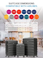 Barva oglja - Flight Knight Hardcase velik karirast; s karirastim vzorcem in Suitcases and Cabin Case Set of 3 - Slika 3 iz 7