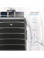 Barva oglja - Flight Knight Hardcase velik karirast; s karirastim vzorcem in Suitcases and Cabin Case Set of 3 - Slika 4 iz 7