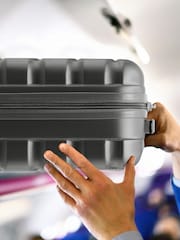 Barva oglja - Flight Knight Hardcase velik karirast; s karirastim vzorcem in Suitcases and Cabin Case Set of 3 - Slika 5 iz 7
