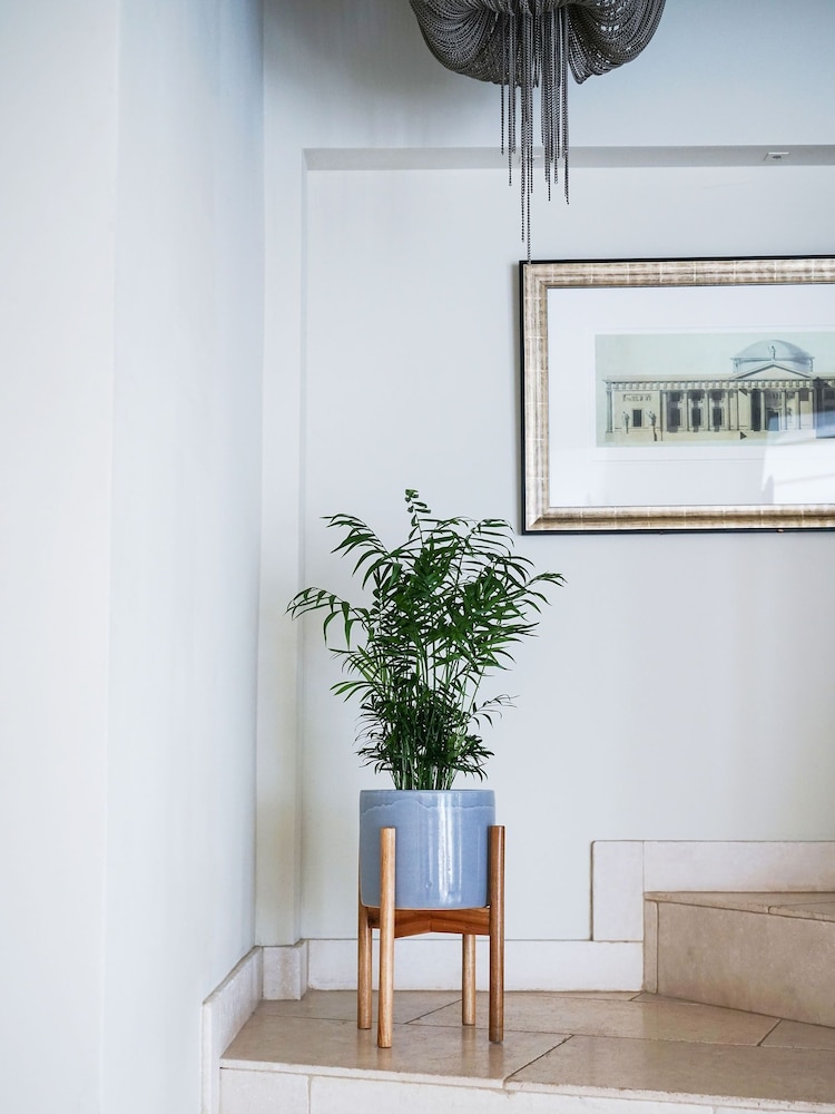 Ivyline Grey Anzio Planter with Wooden Stand - Image 1 of 4