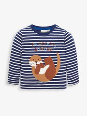 JoJo Maman Bébé Indigo Kids Otter-ly Adorable Appliqué Top - Image 1 of 4