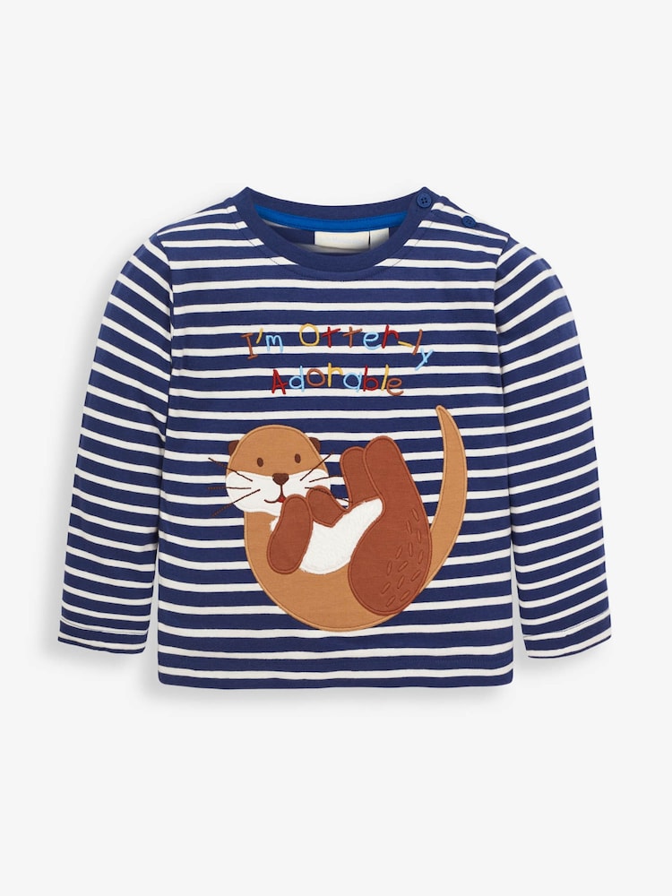 JoJo Maman Bébé Indigo Kids Otter-ly Adorable Appliqué Top - Image 1 of 4