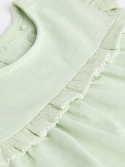Green/Pink/White Short Sleeve 100% Cotton Baby Tops 3 Pack - Image 7 of 7