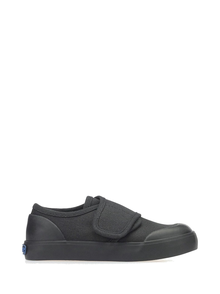Start-Rite Skip Rip-Tape Black School P E Plimsoles F Fit - Image 1 of 6