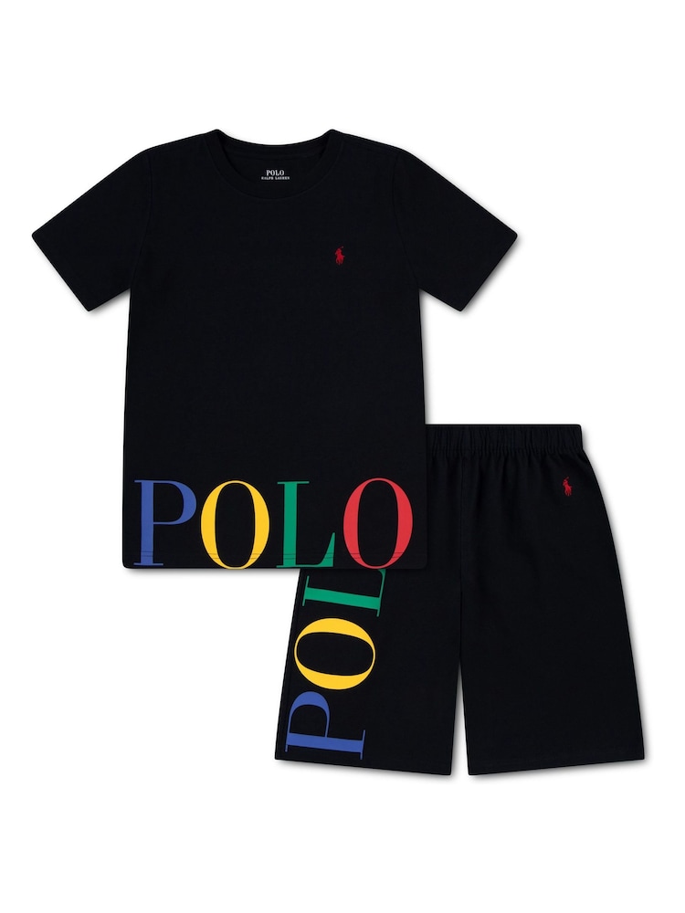 Polo Ralph Lauren Black T-Shirt and Shorts Set - Image 1 of 4 Polo Ralph Lauren Black T-Shirt and Shorts Set - Image 1 of 4