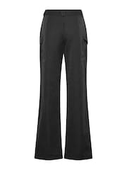 Long Tall Sally Black Belted Wide Leg Cargo Trousers - Image 4 of 4