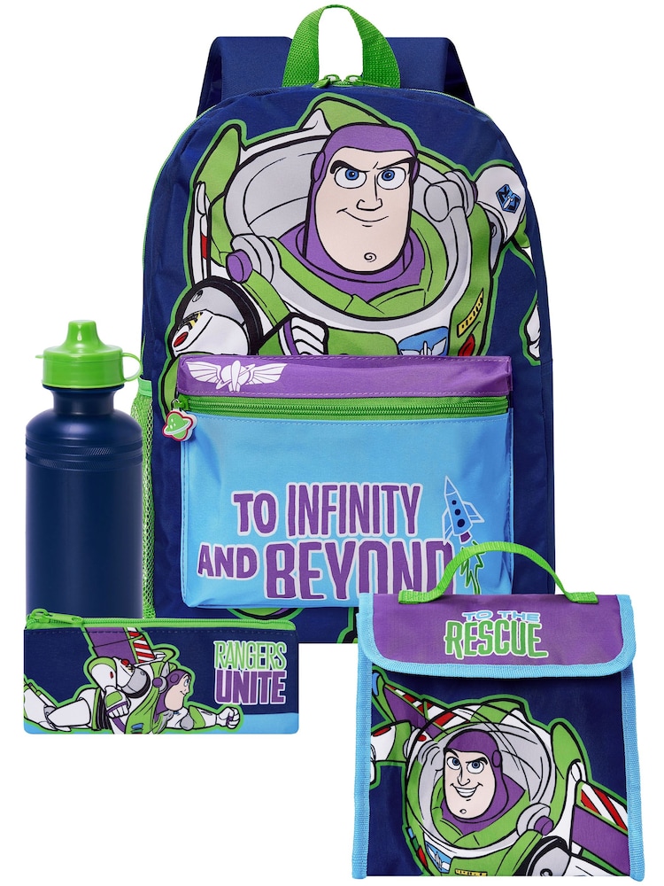 Conjunto de 4 piezas con mochila, bolsa para el almuerzo, botella de agua y estuche para lápices Disney Toy Story Buzz Lightyear de Character - Imagen 1 de 11