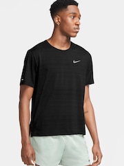 Nike Black Dri-FIT Miler Running T-Shirt - Image 1 of 5