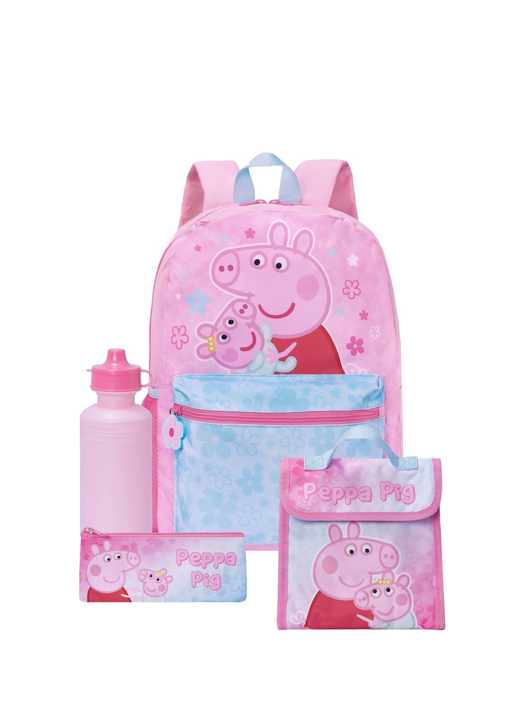 Character Peppa Pig Backpack, Lunchbag, Water Bottle And Pencil Case Set 4 Piece - Image 1 of 11 Character Peppa Pig Backpack, Lunchbag, Water Bottle And Pencil Case Set 4 Piece - Image 1 of 11