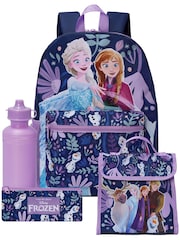 Character Blue Disney Frozen Backpack, Lunchbag, Water Bottle And Pencil Case Set 4 Piece - Image 1 of 11