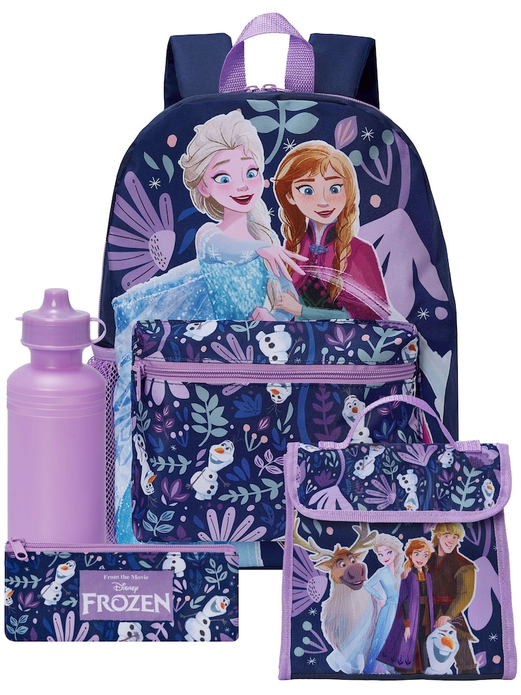 Character Blue Disney Frozen Backpack, Lunchbag, Water Bottle And Pencil Case Set 4 Piece - Image 1 of 11