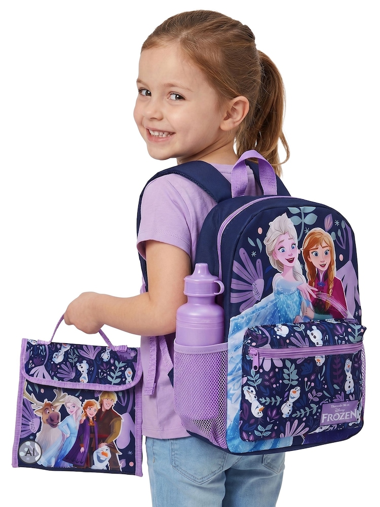 Character Blue Disney Frozen Backpack, Lunchbag, Water Bottle And Pencil Case Set 4 Piece - Image 2 of 11