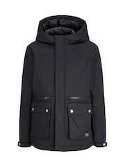 JACK & JONES JUNIOR Black Parka Jacket - Image 1 of 6
