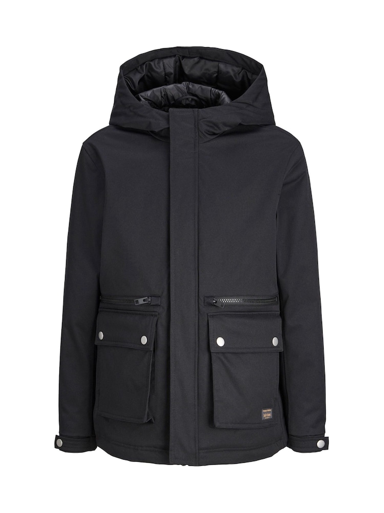JACK & JONES JUNIOR Black Parka Jacket - Image 6 of 6 JACK & JONES JUNIOR Black Parka Jacket - Image 6 of 6