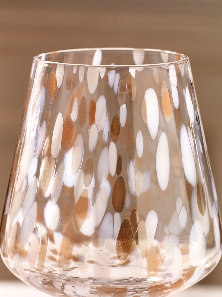 Set of 2 White Confetti Wine Glasses - Image 3 of 3