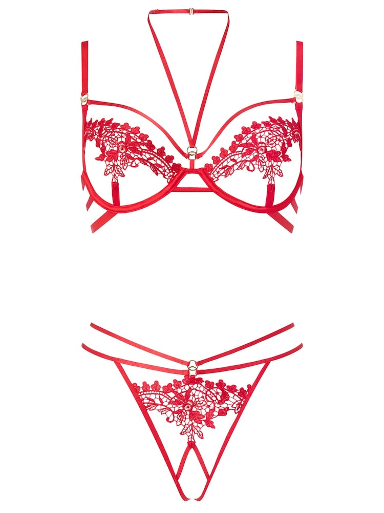 Ann Summers bundet til at forføre Blomstret Guipere sæt uden skridt - Billede 5 af 5