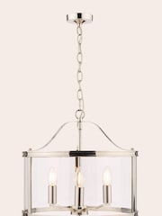 Laura Ashley Chrome Harrington Pendant 3 Light Ceiling Light - Image 2 of 4