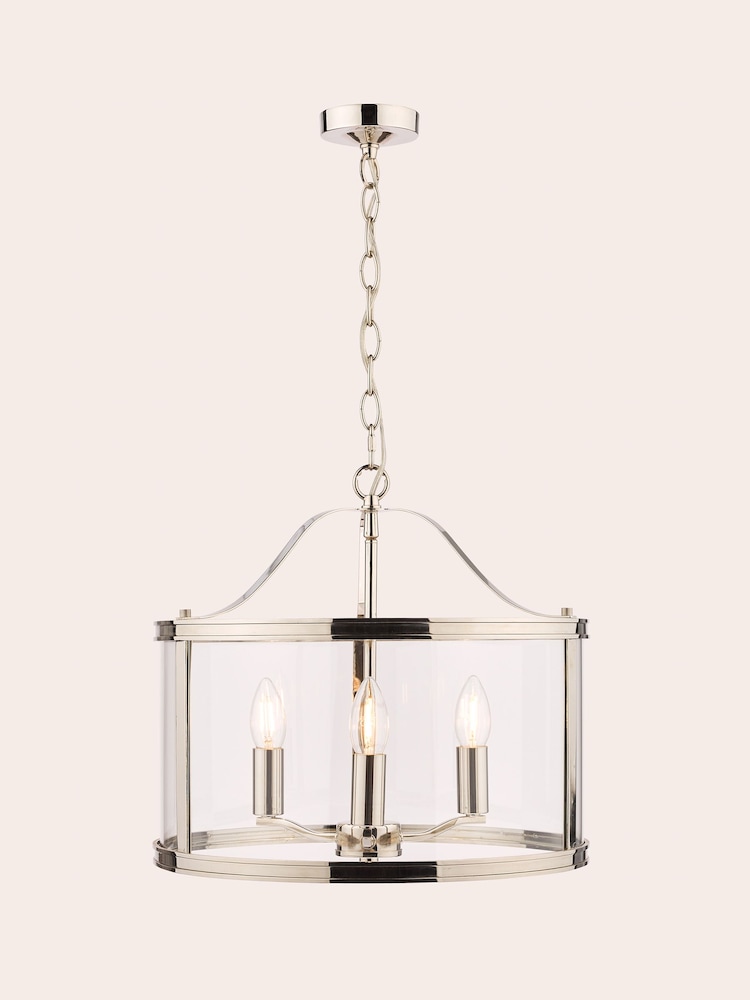 Laura Ashley Chrome Harrington Pendant 3 Light Ceiling Light - Image 2 of 4 Laura Ashley Chrome Harrington Pendant 3 Light Ceiling Light - Image 2 of 4