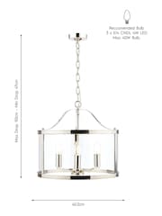 Laura Ashley Chrome Harrington Pendant 3 Light Ceiling Light - Image 4 of 4