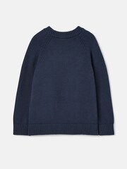 Joules The Cracking Knit Navy Blue Festive Knitted Jumper - Image 3 of 5