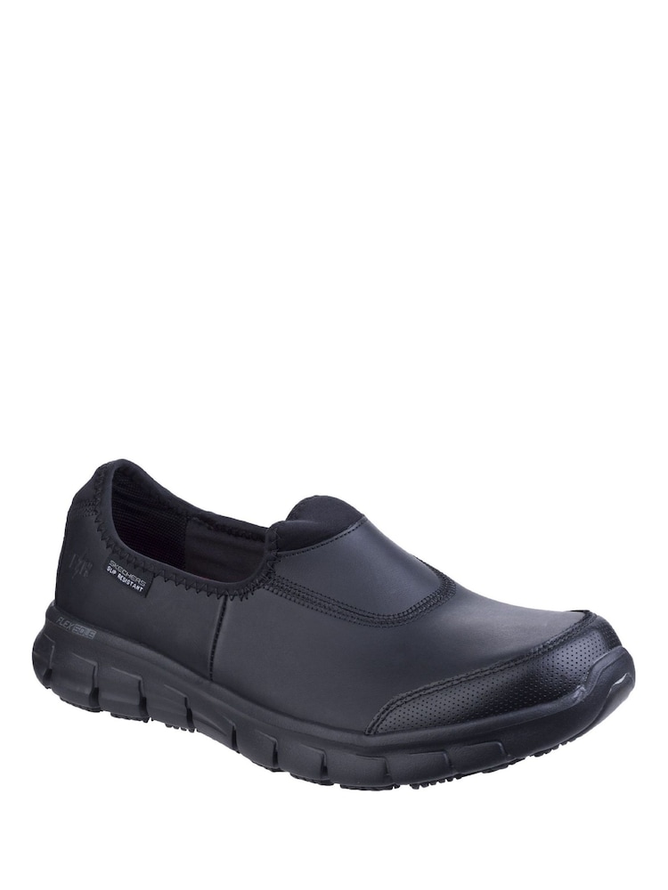 Skechers Black Sure Track Slip Resistant Occupational Shoes - Image 2 of 5 Skechers Black Sure Track Slip Resistant Occupational Shoes - Image 2 of 5