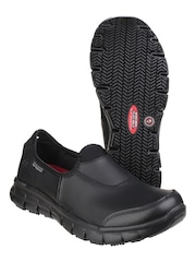 Skechers Black Sure Track Slip Resistant Occupational Shoes - Image 4 of 5