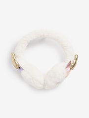Ecru White Fluffy Ear Warmers - Image 1 of 2