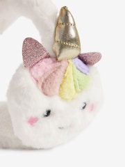 Ecru White Fluffy Ear Warmers - Image 2 of 2