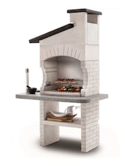 Palazzetti Grey/White Garden Guanaco 2 Masonry Wood or Charcoal Barbeque - Image 1 of 1