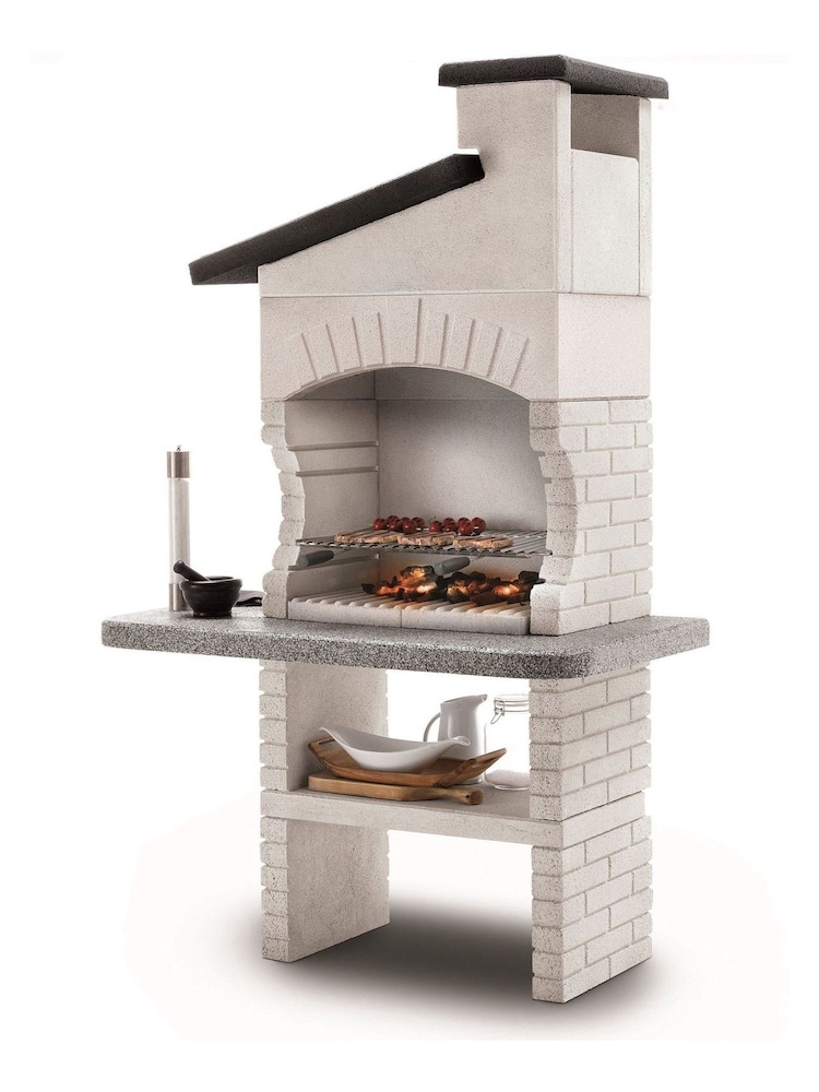 Palazzetti Grey/White Garden Guanaco 2 Masonry Wood or Charcoal Barbeque - Image 1 of 1