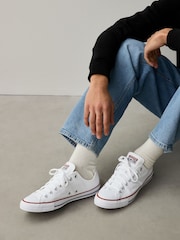 Converse White Chuck Taylor Ox Trainers - Image 1 of 8