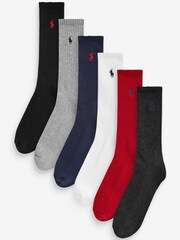 Polo Ralph Lauren Multicolour Cotton Crew Logo Socks 6 Pack - Slika 1 iz 7