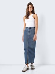 NOISY MAY Blue Split Front Denim Midi Skirt - Image 2 of 7