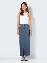 NOISY MAY Blue Split Front Denim Midi Skirt - Image 4 of 7