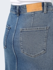 NOISY MAY Blue Split Front Denim Midi Skirt - Image 6 of 7