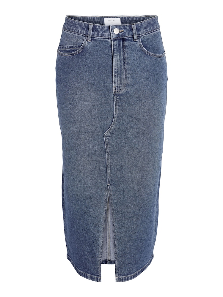 NOISY MAY Blue Split Front Denim Midi Skirt - Image 7 of 7