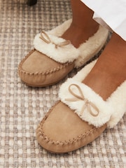 Tan Brown Suede Moccasin Slippers - Image 2 of 7