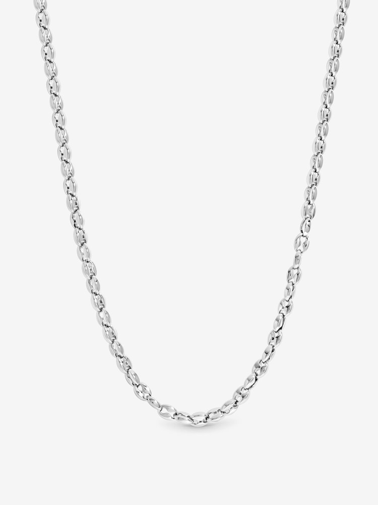 Inicio Silver Plated Waterproof Oval Link Chain Necklace - Image 1 of 1