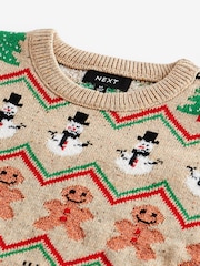 Nevtralno - Moški pleten božični pulover z nordijskim vzorcem Regular Snowman - Slika 5 iz 6