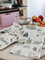 Avalon Home Festive Toile Forest Tea Towel - صورة 3 من 6