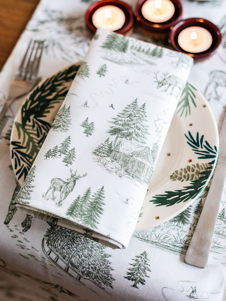 Avalon Home Set of 2 Festive Toile Forest Napkins - صورة 1 من 6