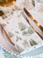Avalon Home Set of 2 Festive Toile Forest Napkins - صورة 4 من 6