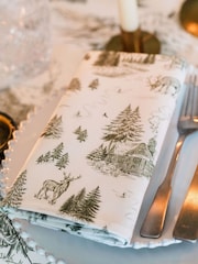 Avalon Home Set of 2 Festive Toile Forest Napkins - صورة 6 من 6