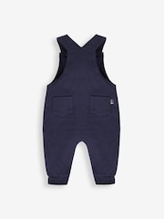 JoJo Maman Bébé Navy Blue Highland Cow Boys' Sausage Dog Appliqué Pocket Dungarees & Top Set - Image 3 of 5