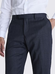 MOSS Navy Blue Tailored Fit Milled Check Suit Trousers - Image 3 of 3