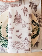 Avalon Home Set of 2 Festive Toile Napkins - 6의 이미지 4