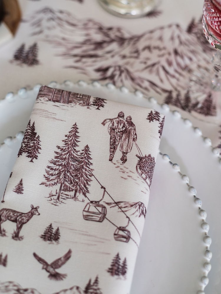 Avalon Home Set of 2 Festive Toile Napkins - 6의 이미지 6