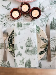 Avalon Home Forest Green Festive Toile Table Runner - Image 1 of 6