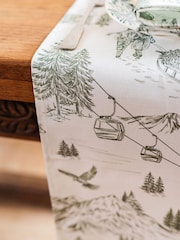 Avalon Home Forest Green Festive Toile Table Runner - Image 4 of 6